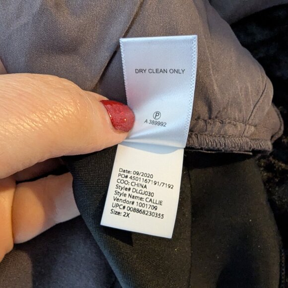 Logo Lori Goldstein Lavish Blazer Jacket Callie Gray Black Velour Womens 2X - Picture 9 of 9